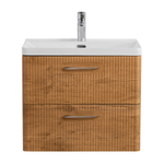 Подвесная тумба с раковиной Belbagno DUE 60 см Rovere Nature DUE-600-2C-SO-RN-P + BB-8076-3-60