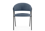 Стул на металлокаркасе Woodville Криспиан синий, черный, ножки черные