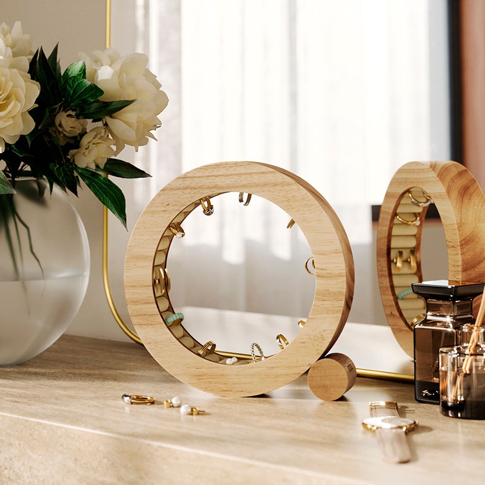 Органайзер для украшений Ferris, Ø19 см, натуральное дерево