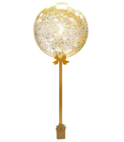 Баблс с блестками на ленте с грузиком - золото