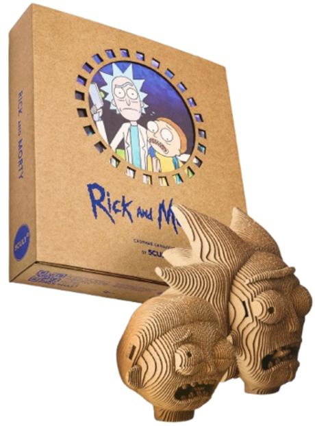 Картонный 3D пазл-конструктор Rick and Morty Рик и Морти