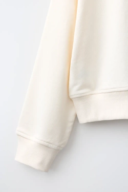 ZARA ХУДИ С НАШИВКОЙ В ВИДЕ ЗВЕЗДЫ, ПЕСОЧНЫЙ