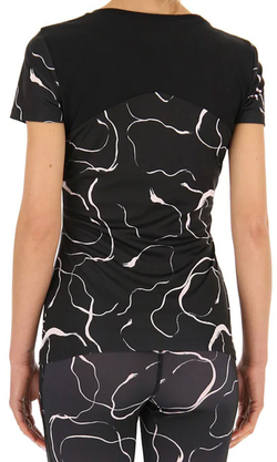 Женская теннисная футболка Lotto Running 3 - all black/barely pink