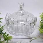 Сахарница стеклянная 250мл «Ажур» 12*11,5см полоски