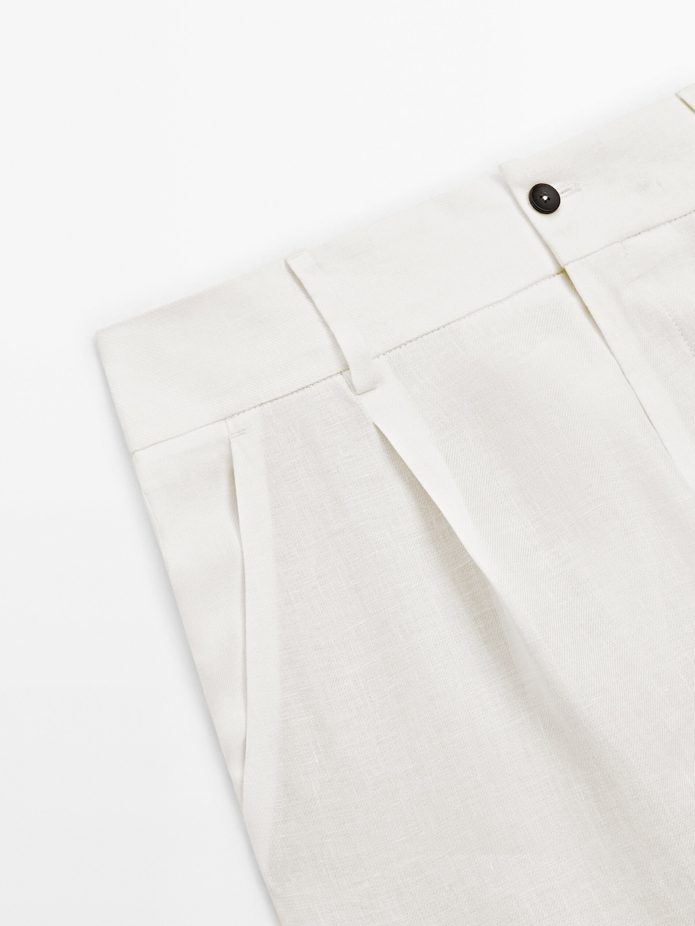 Massimo Dutti Льняные брюки с прямой посадкой - limited edition, натуральный