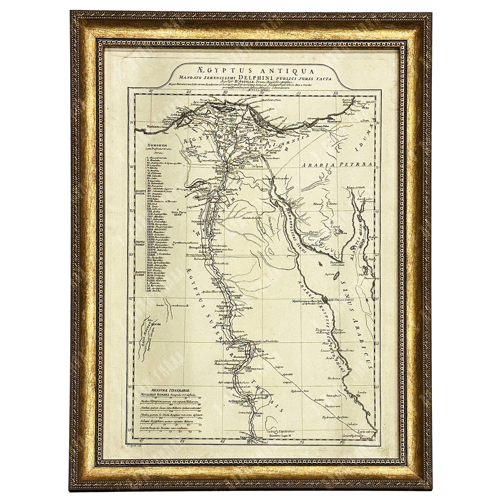 Д’Анвиль Ж. Карта Египта. Aegyptus Antiqua. Резцовая гравюра. Лондон, 1794