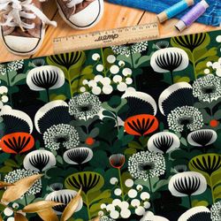 Ткань премиум атлас волшебный лес