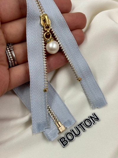 Молния голубая золото матовый жемчуг