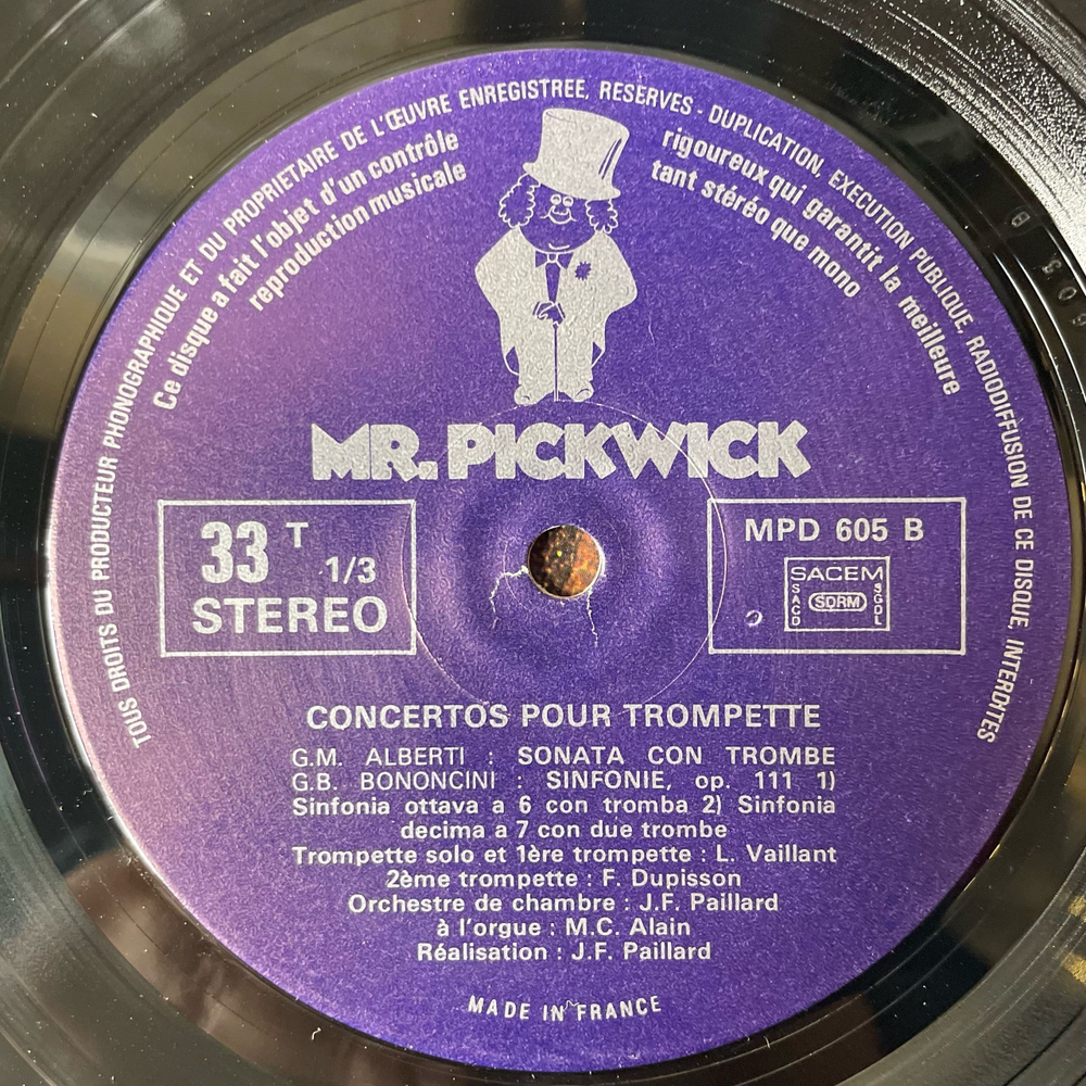 Винтажная виниловая пластинка LP Ludovic Vaillant, Ferdinand Dupisson, Oeuvres Pour Trompette Произведения Для Духовых (Франция 1974)