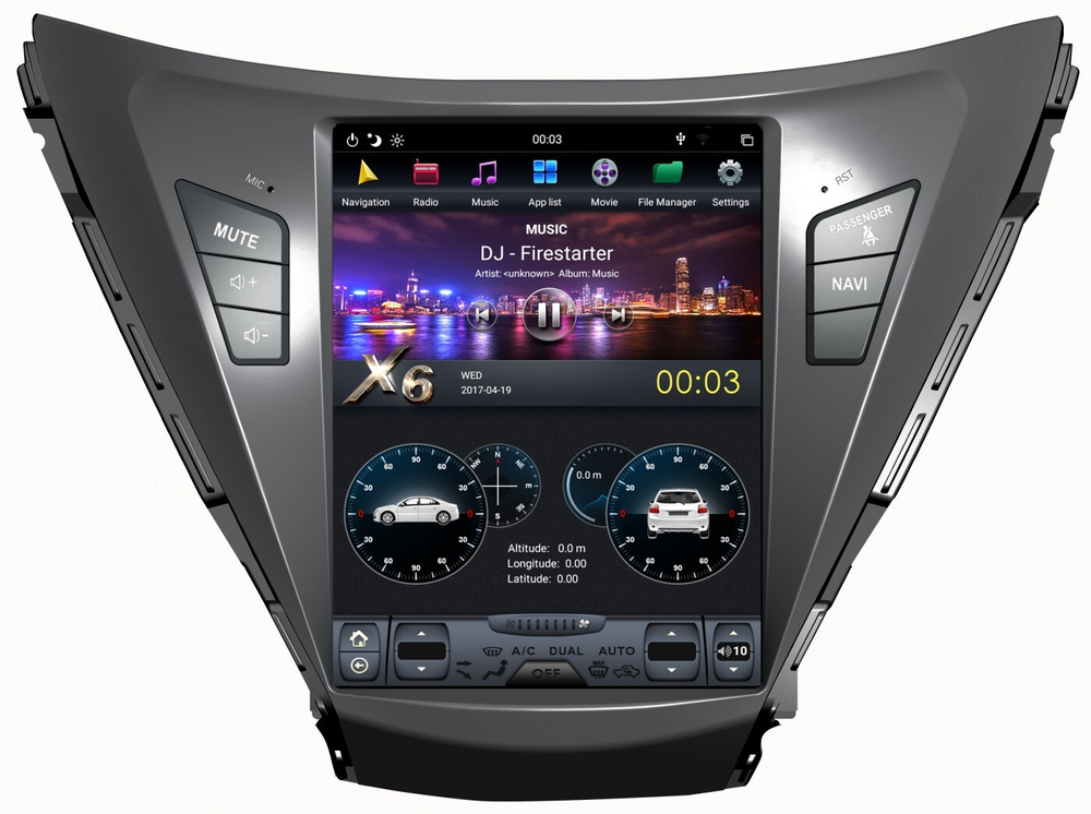 Магнитола Hyundai Elantra 5 MD 2011-2013 - Carmedia ZF-1153-Q6 c 10.4" экраном в стиле "Тесла" на Android 11, 8Гб+128Гб, CarPlay, 4G SIM-слот