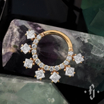 Кликер "Amaze" - Желтое золото - White CZ