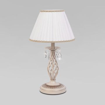 10054/1 / настольный светильник /   белый с золотом/прозрачный хрусталь Strotskis
