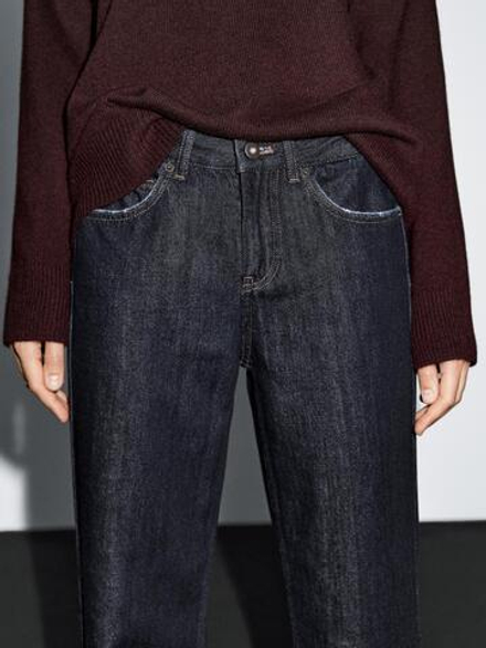Massimo Dutti Джинсы прямого кроя со средней посадкой, синий