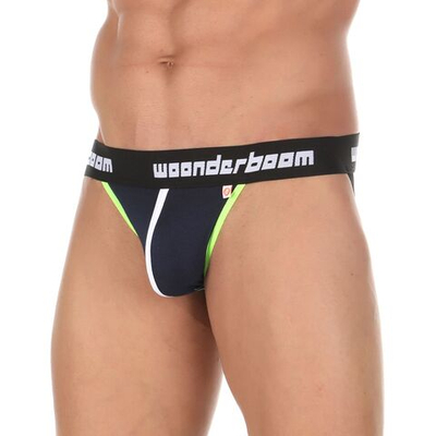 Темно-синие сексуальные трусы-джоки с контрастной окантовкой (Размер: L) (Цвет: темно-синий)