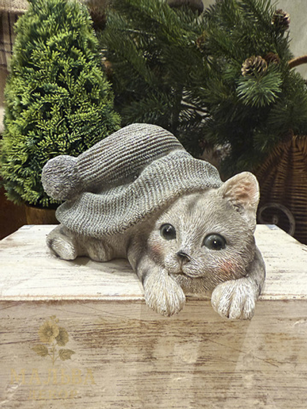 Декор "Котёнок в шапке" 18x12,5x9,5 см