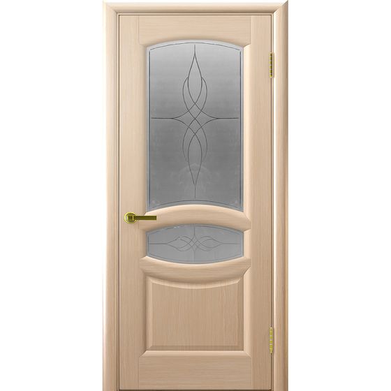 Фото межкомнатной двери натуральный шпон Анастасия белёный дуб остеклённая