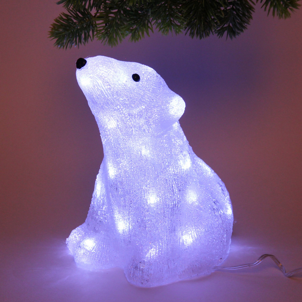 Фигура светодиодная «Мишутка» 16,5*21*26 см, 30 ламп LED, (авторежим), 220V, Белый