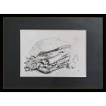 Картина, графика в паспарту 21х30 см на стену для интерьера "Сэндвич"