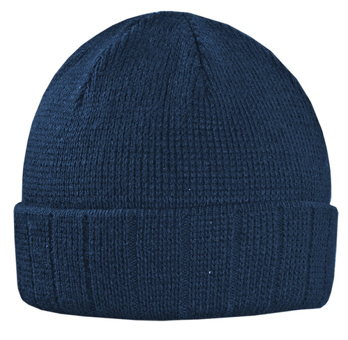 Шапка вязанная с отворотом Синяя