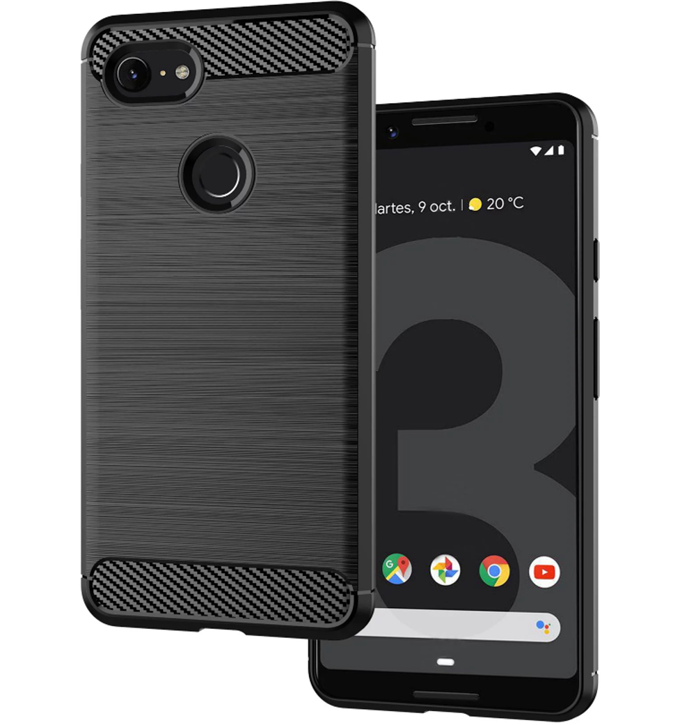 Чехол на Google Pixel 3 XL цвет Black (черный), серия Carbon от Caseport