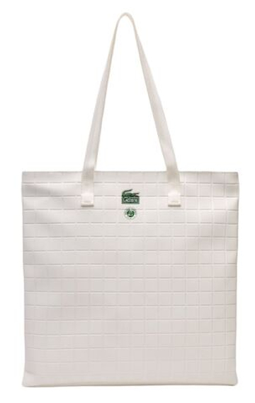 Спортивная сумка Lacoste x Roland Garros Edition Check Print Tote Bag - белая