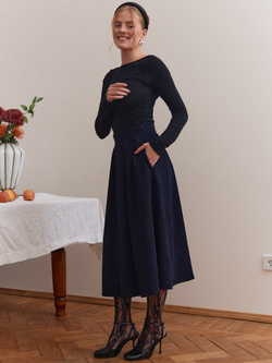 Юбка бохо вельветовая миди