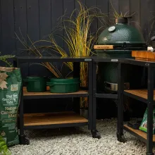 Керамический гриль Big Green Egg Large, 46 см, на модульной угловой подставке с двумя дополнительными секциями