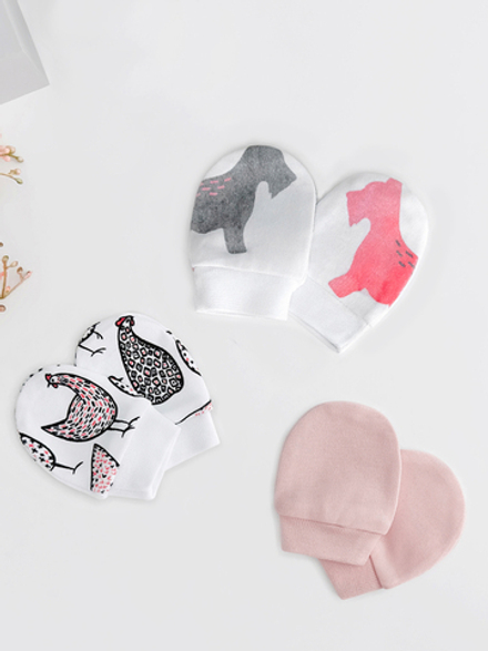 Антицарапки сет из 3х пар LooJoo Курочки / Собачки / Пудра