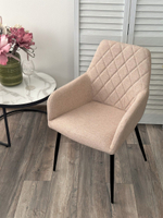 Стул М-City DISAUR Novara Barrel-09 Бежевый, ткань, Черный каркас