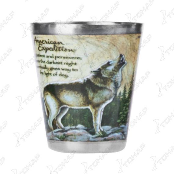 Набор Helios Волк (фляжка 210 мл + 3 стопки) А01