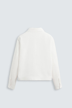 ZARA КУРТКА ИЗ ЛЬНА, БЕЛЫЙ