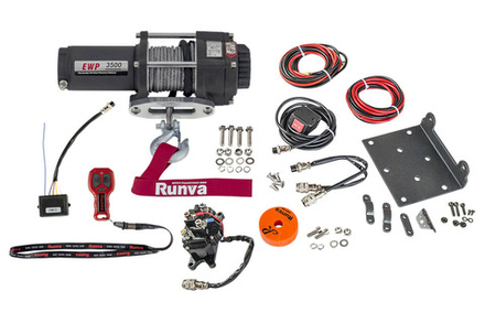Лебёдка электрическая 12V Runva 3500A lbs 1588 кг (синтетический трос) EWP3500ASR