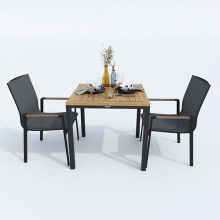 Стол обеденный Ideal Patio МИРРА алюминий, поливуд 80х80 см (4 ножки)