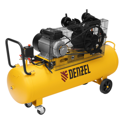 Компрессор поршневой ременной BCV2300/100. ременный привод. 2.3 кВт. 100 литров. 440 л/мин Denzel