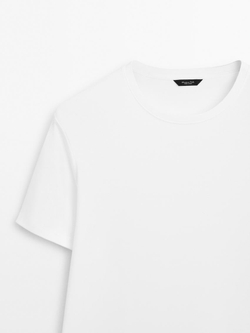 Massimo Dutti Футболка из 100% хлопка, белый