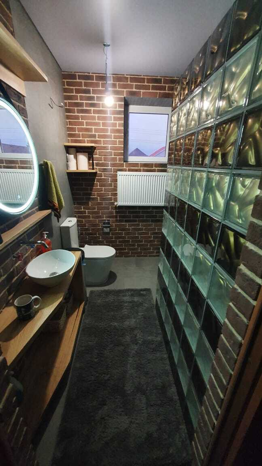 Стеклоблок перламутровый золотой волна Vitrablok 19х19x8