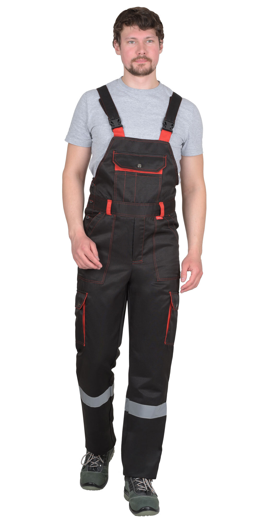 Костюм СИРИУС-ТИТАН куртка, п/к черный с красным с СОП