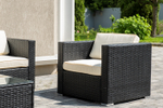 "Даллас" лаунж-зона из искусственного ротанга на 5 персон, цвет черный