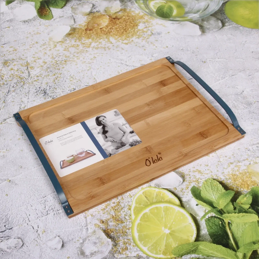 Поднос для завтрака «O'lala» 39,5*28,5*4,8см с металлическими ручками