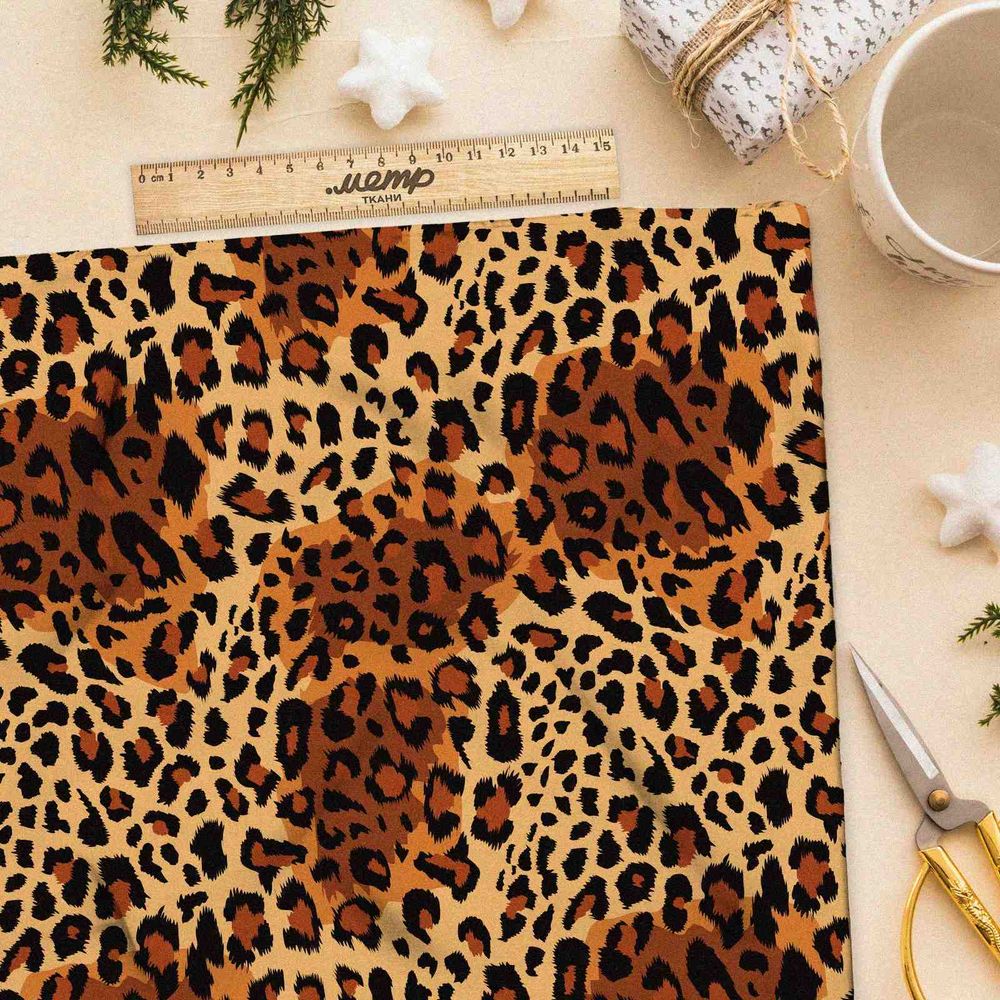 Ткань шелк Армани шкура леопарда