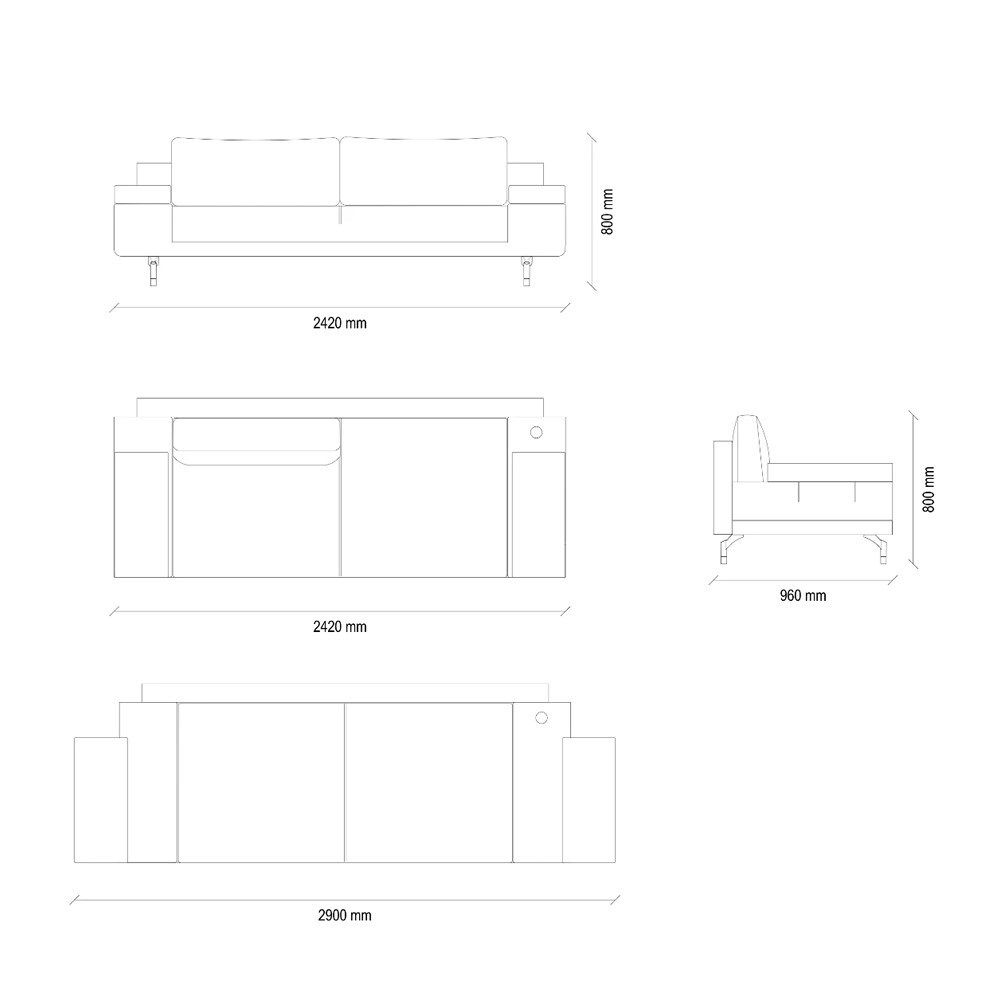 Диван кровать трехместный ENZA HOME PETRA EH61055