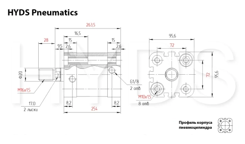 ADN-80-200-A-P-A Пневмоцилиндр