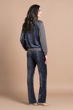 Стильный домашний костюм с принтом (Размер: S) (Цвет: синий с бежевым)