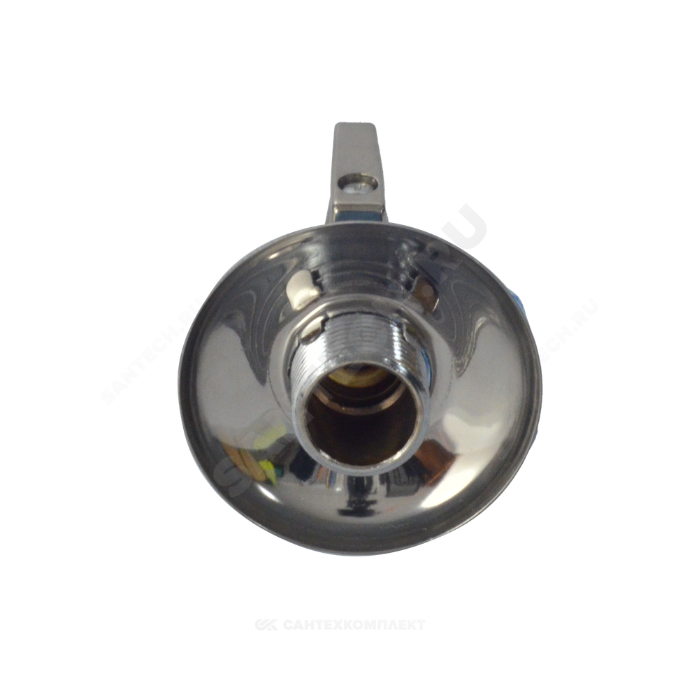 Кран шаровой латунь бытовой хром угловой R614 G1/2"х3/4" Ру10 НР переходной флажок с отражателем Giacomini R614X004