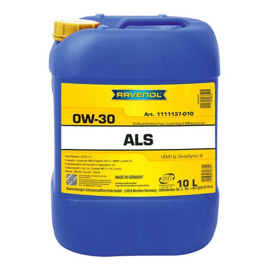 ALS 0W-30 Arctic Low SAPS RAVENOL Моторное масло 10 Литров