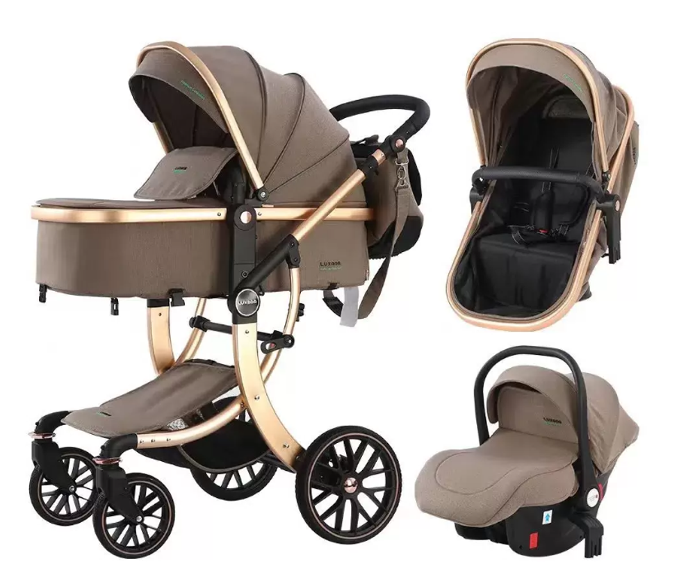 Детская коляска Luxmom 601A 3в1 (коричневый)