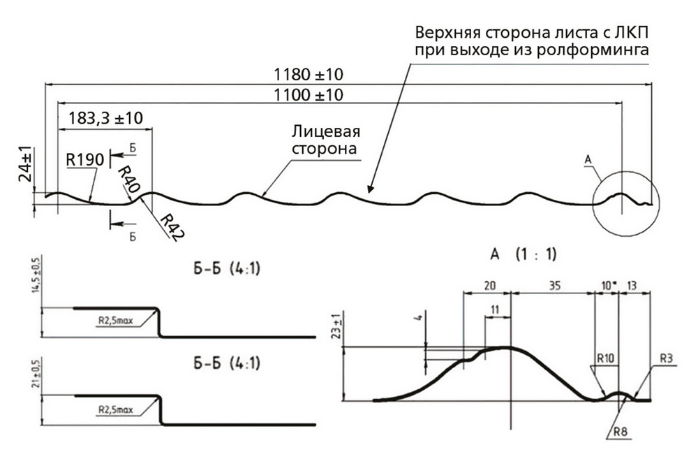 М/Ч монтеррей (RAL 7024) 0,4 3м