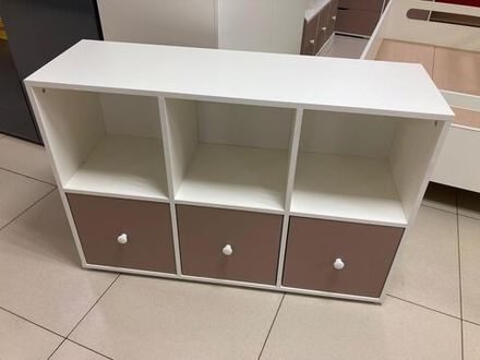 Стеллаж В-4 МДФ белый/капучино