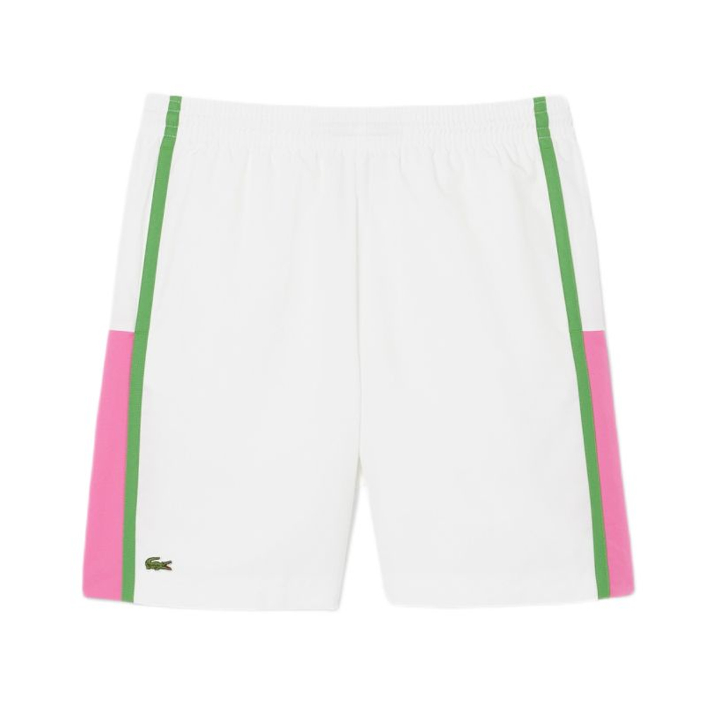 Теннисные шорты Lacoste Sport Colourblock Panels Lightweight - white/fushia pink/billiard green