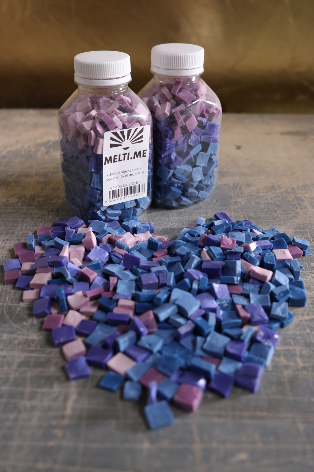 G4-Violet Микс колотой смальты 10х10 мм, 400 гр